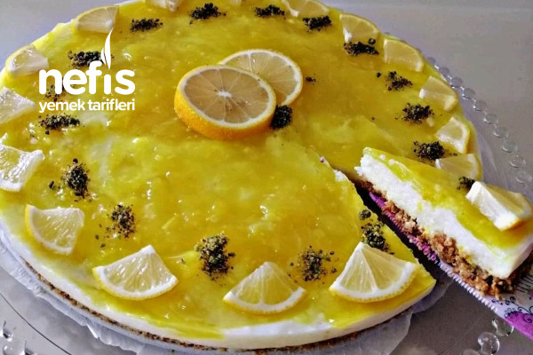 Labne Peynirsiz Limonlu Cheesecake Görünümlü Tatlı Tarifi