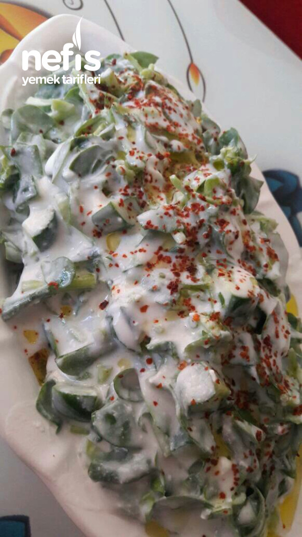 Sarımsaklı Yoğurtlu Semiz Otu Salatası