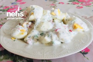 Yoğurtlu Yumurtalı Patates Salatası (Fit Tarif Kahvaltılık Ana Öğün Çayın Yanına) Tarifi