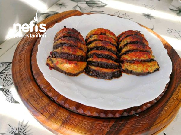 Tavuk Kıymasından Yelpaze Patlıcan Kebabı