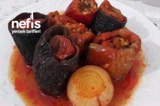 Zeytin Yağlı Kuru Patlıcan Biber Dolması (Halep) Tarifi
