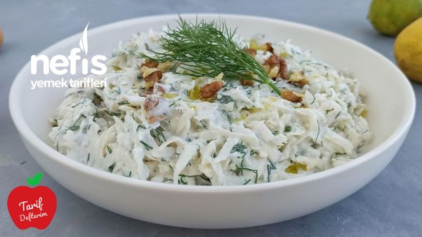 Kereviz Salatası Nasıl Yapılır Doyurucu Cevizli Yoğurtlu Salata Tarifi (Videolu)