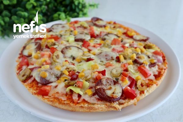5 Dakikada Hazırla Fırına Ver Bazlama Pizza Tarifi Videolu