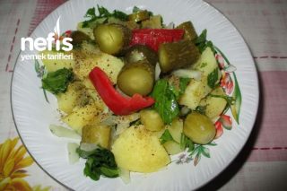 Rokalı Kornişon Turşulu Patates Salatası Tarifi