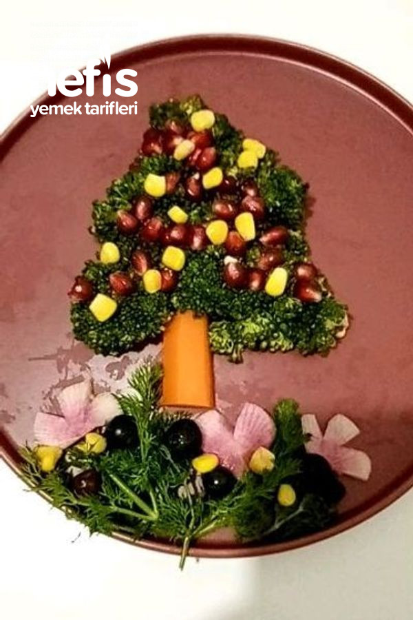 Çam Ağacı Şeklinde Brokoli Salatası