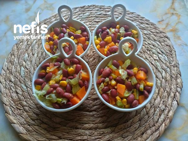 Narenciye Soslu Nefis Meksika Fasulyesi Salatası