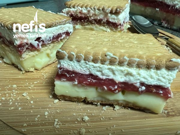 Bisküvi Pasta (Hem Pratik Hemde Çok Hafif) Butterkeks Torte (Videolu)