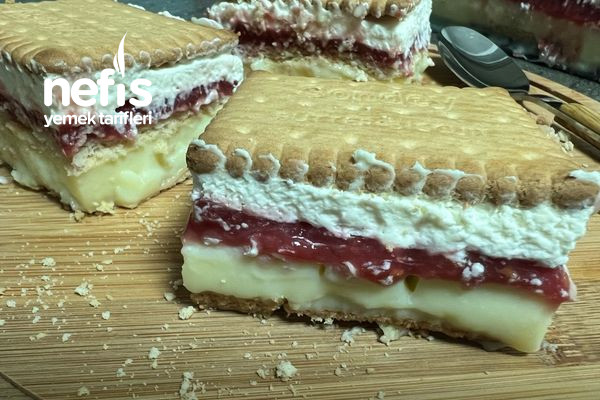 Bisküvi Pasta (Hem Pratik Hemde Çok Hafif) Butterkeks Torte (Videolu)