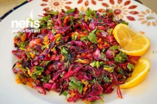Turşu Gibi Lahana Salatası (Parlak Renkli) Tarifi