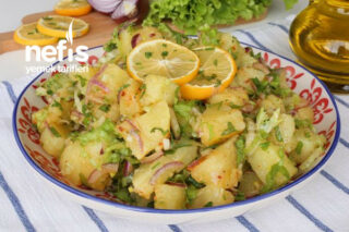 5 Çaylarının Vazgeçilmezi Marullu Patates Salatası Tarifi (videolu)
