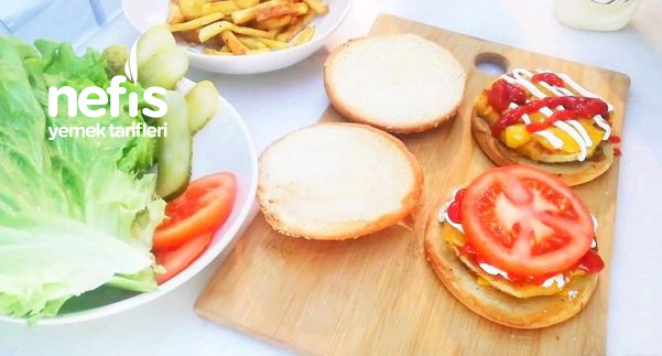 Evde Kolay Hamburger Sağlıklı Fastfood Videolu