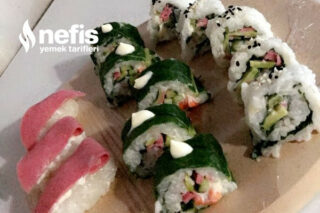 Pazı Yaprağından Gerçeğine Yakın Sushi Tarifi