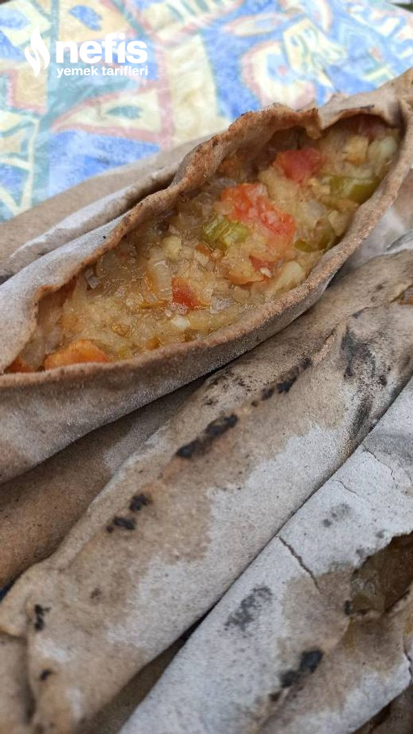 Glutensiz, Soğanlı,Biberli,Domatesli Pide