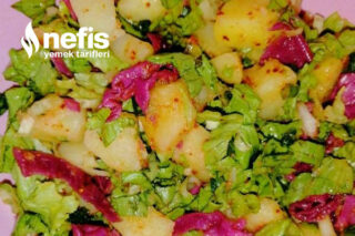 Mor Lahanalı Yeşillikli Patates Salatası Tarifi