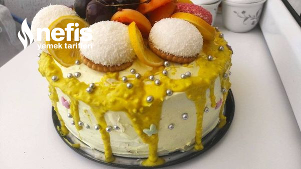 Limon Kokulu Doğum Günü Pastası Nasıl Yapılır (Yaş Pasta) Tarifi (Videolu)