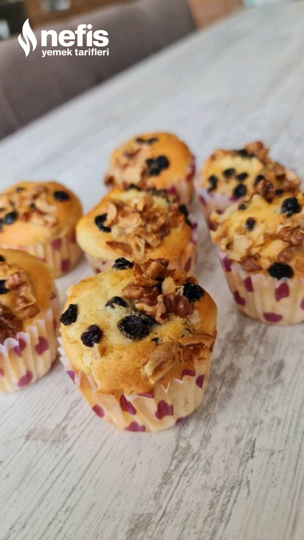 Üzümlü Cevizli Muffin Kek Tarifi (Airfryerda)