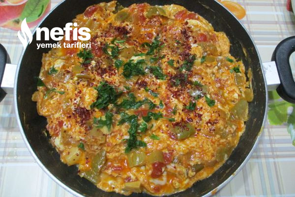 Zeytinyağlı Soğanlı Sarımsaklı Menemen