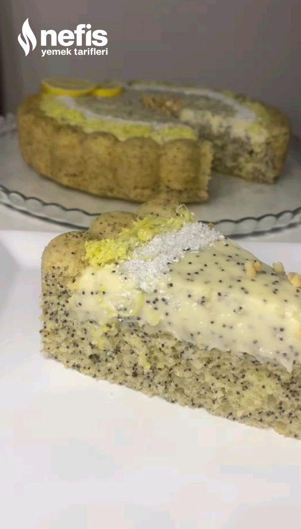 Limonlu Haşhaşlı Kremalı Tart Kek
