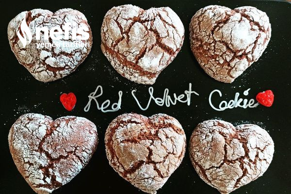 Red Velvet Crinkle Cookies (Çatlak Kurabiye) (Videolu)