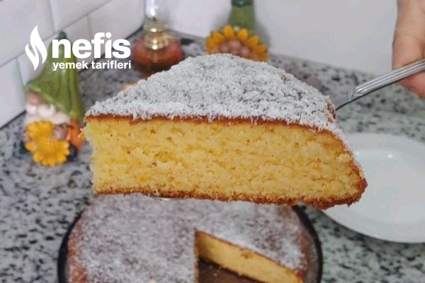 Portakallı Zerdeçallı Kek (Kek Değil Sanki Pasta) (Videolu)