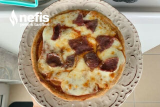 Airfryrda Pastırmalı Diyet Pizza Tarifi