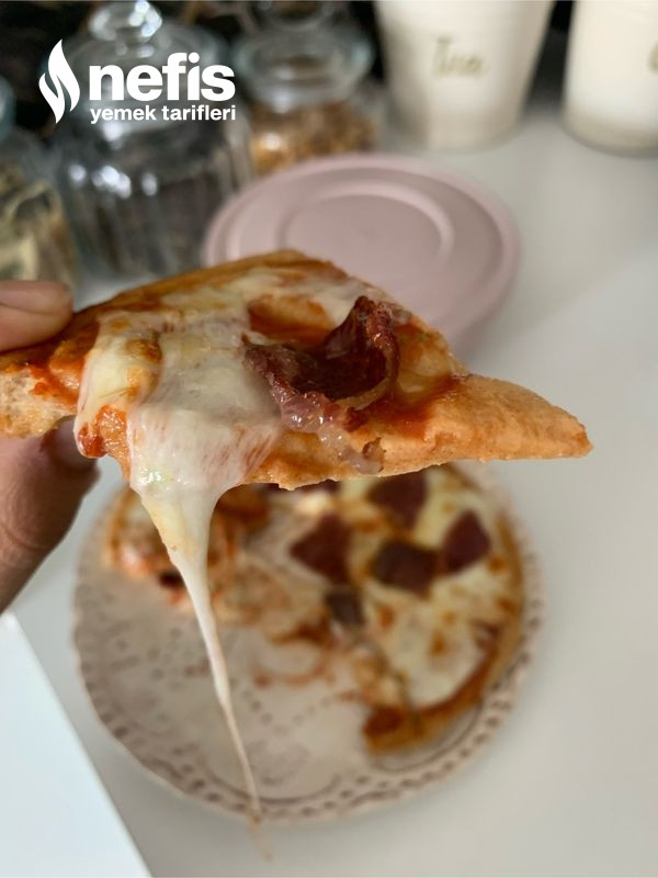 Airfryrda Pastırmalı Diyet Pizza
