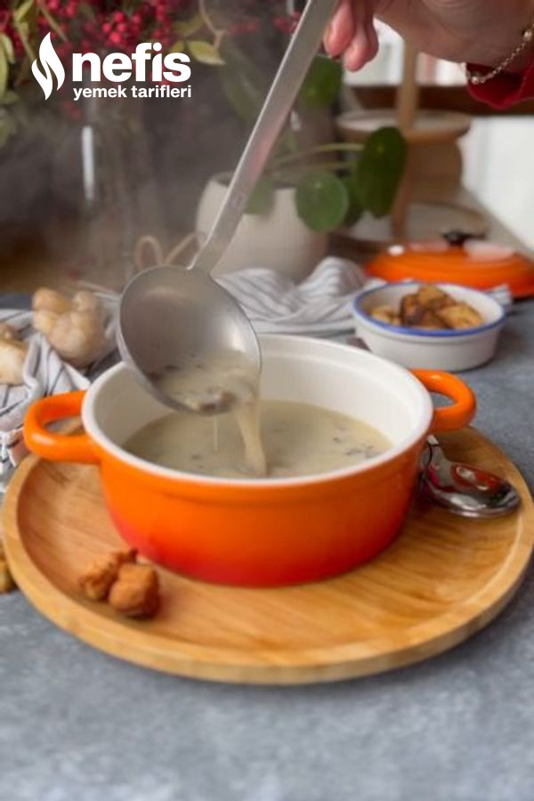 Kremalı Tadında Sütlü Mantar Çorbası