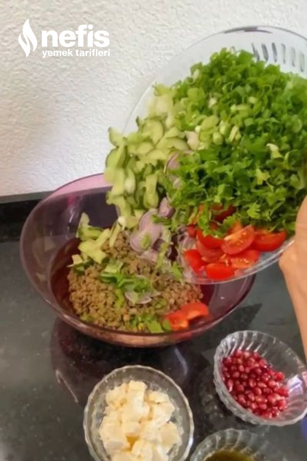 Yeşil Mercimek Salatası (Çok Pratik)