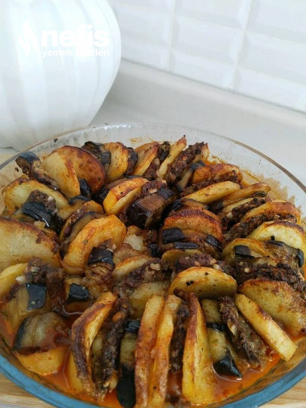 Fırında Patates Patlıcan Köfte Dizmesi