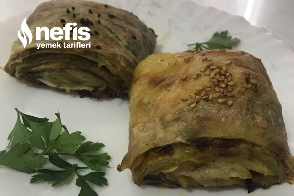 Kızarmış Patlıcanlı Nefis Rulo Börek Tarifi