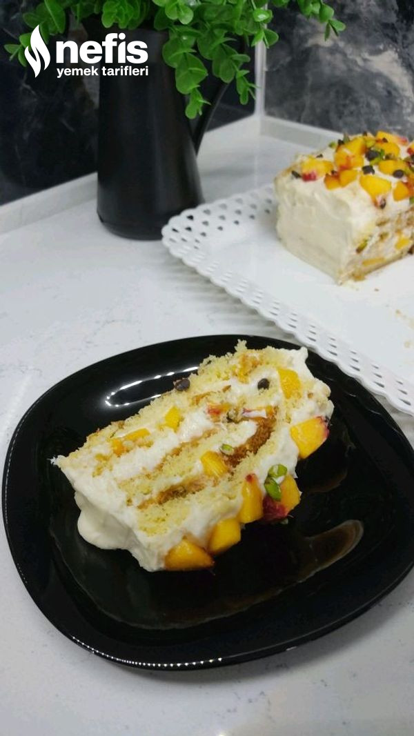 Şeftalili Kar Kat Pasta