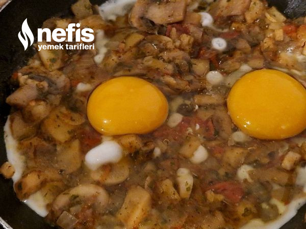 Patatesli Mantarlı Yumurta (Pazar Kahvaltıları Bir Başka)