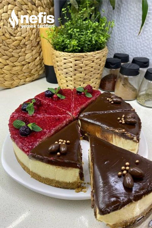 Frambuazlı Ve Çikolatalı Cheesecake