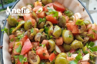 Yeşil Zeytin Salatası (Antep Usulü) Tarifi