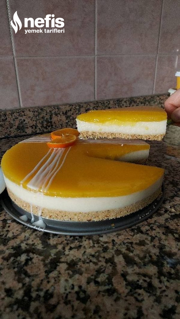 Portakallı Yalancı Cheesecake (22 Cm Az Ölçülü)