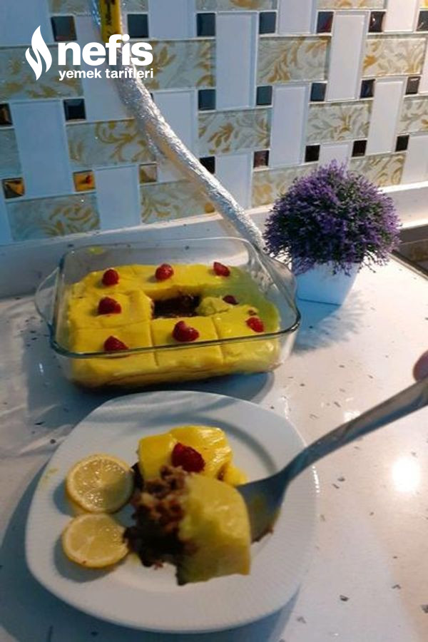 Borcamda Pratik Limonlu Muhallebili Bisküvili Pasta