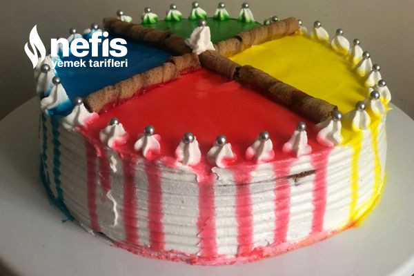 Hazır Kekten Nefis Renkli Pasta Tarifi Hazır Kekle Yaş Pasta Yapımı Videolu