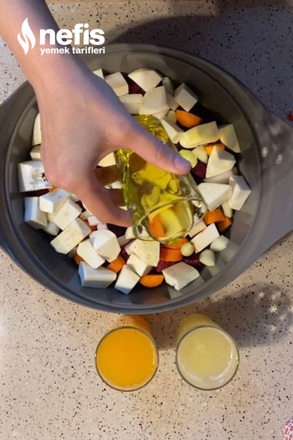 (Portakal Ve Limon Soslu) Krevizli Pancar Salatası