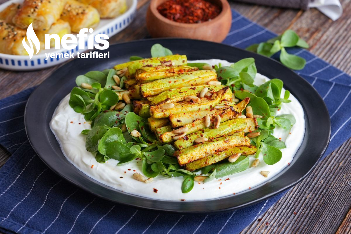 Çift Hazneli Airfryer'da Semizotlu Kabak Salatası