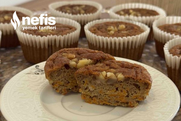 Havuçlu Cevizli Cupcake (Pcos Dostu – Şekersiz – Sağlıklı Tatlı) Tarifi