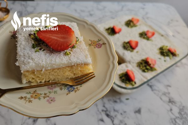 Sütlü Şerbetli Hafif Borcam Pastası (Videolu) Tarifi